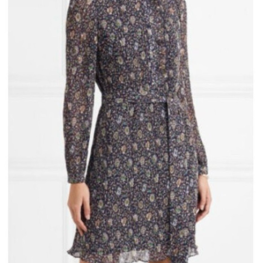 Tory Burch Deneuve Floral-Print Soleil Dress
Navy Multi Plissé Ruffle, 4